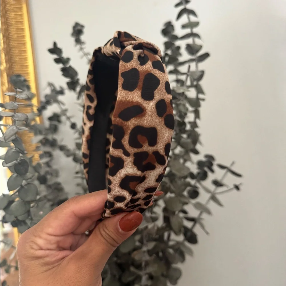 Leopard Print Knotted Padded Headband | Animal Print Hair Accessory | Boutique
